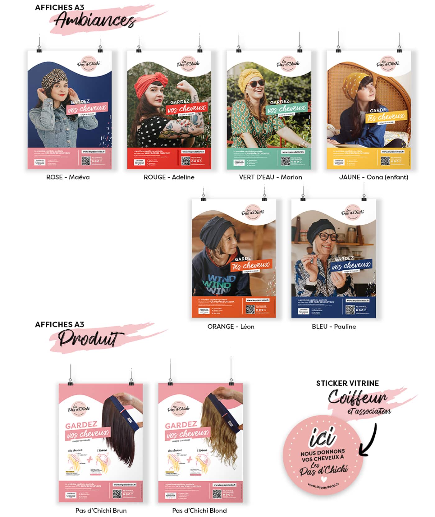 Choix des affiches pour le kit Com des Pas d'Chichi